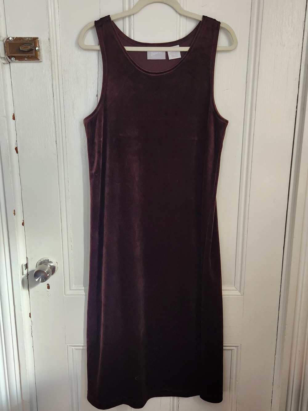 Vintage Blair Sleeveless Brown Velvet Midi Dress Size SP Y2K